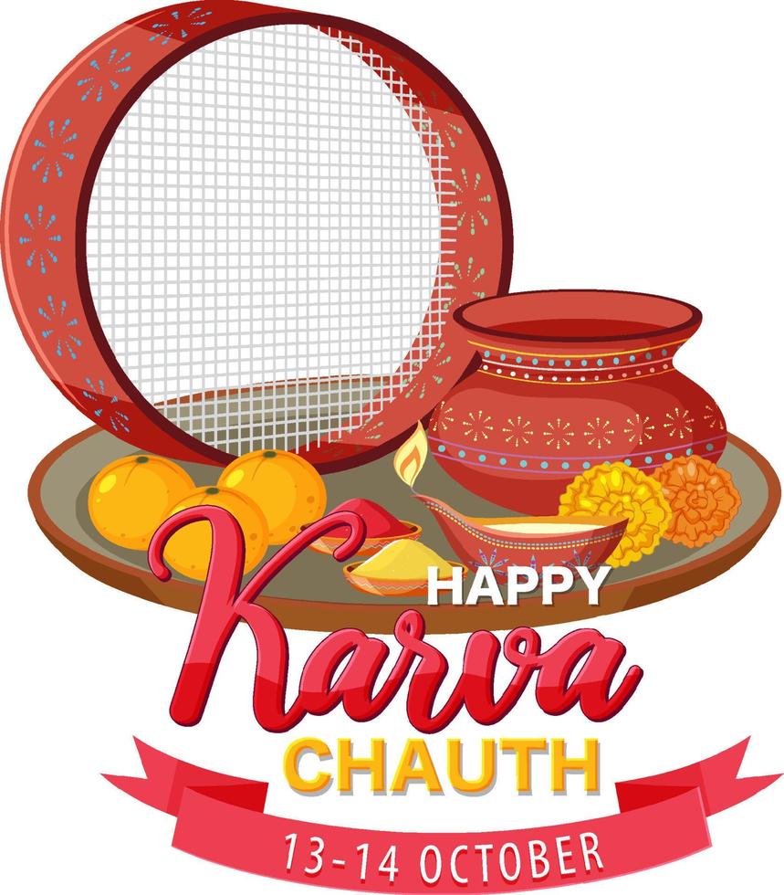 Happy Karva Chauth Day Banner Design vector