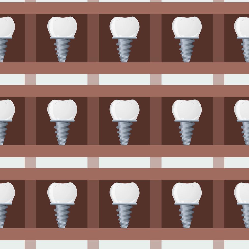 Dental prosthesis Pattern in realistic style. Dental equipment elements. Colorful vector illustration isolated on background.