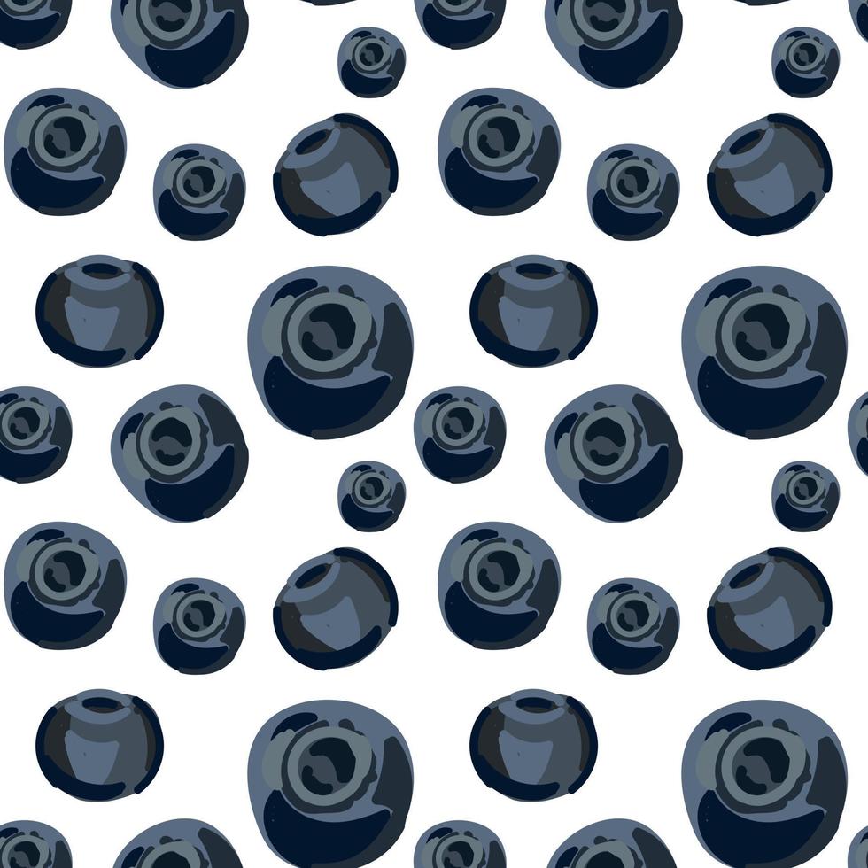 Seamless pattern with berries. Blueberry on a white background. vector