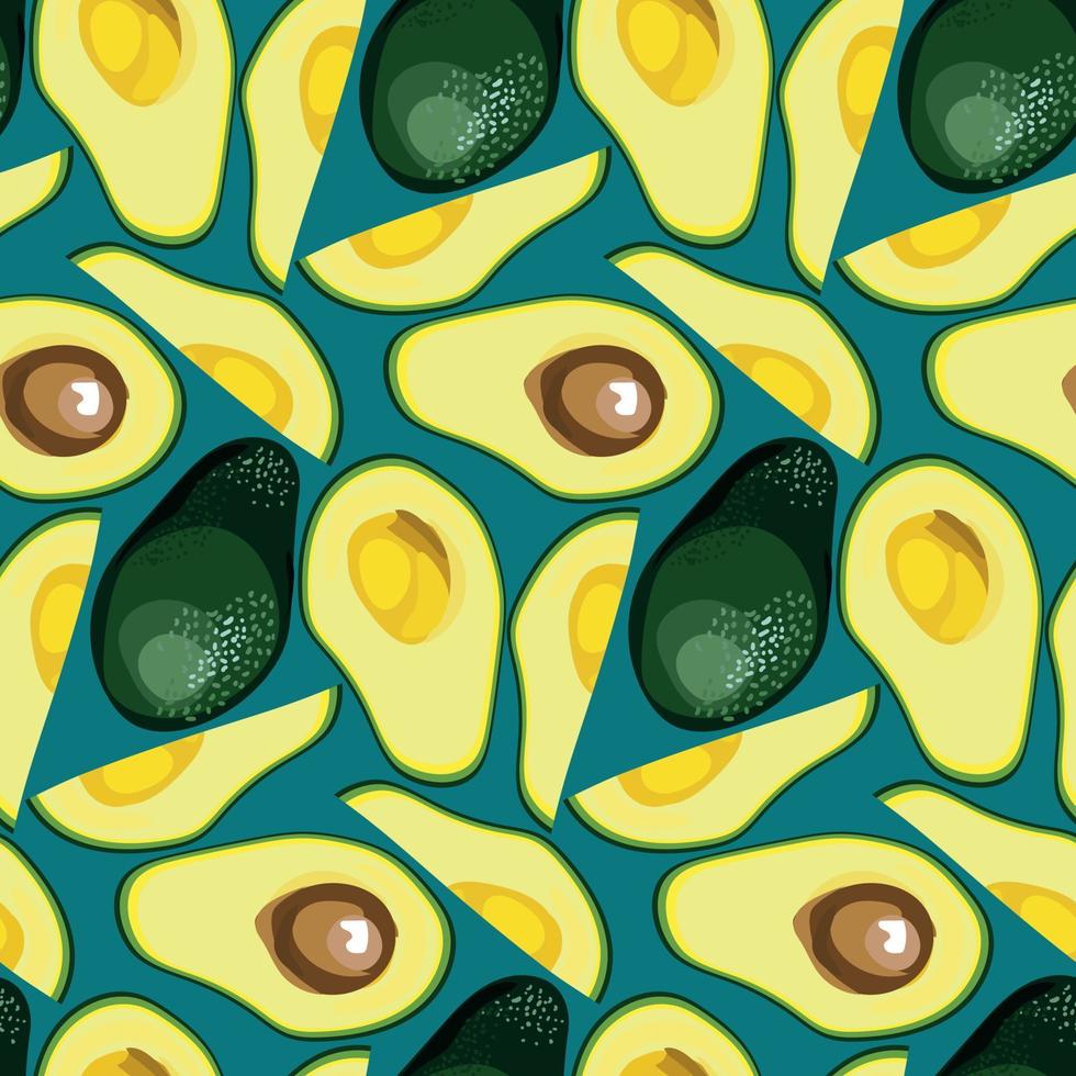 Avocado seamless pattern. vector