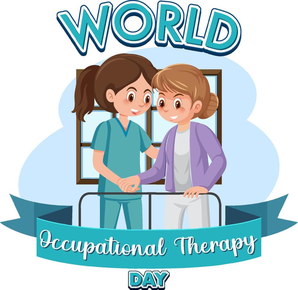 World occupational therapy day text design vector