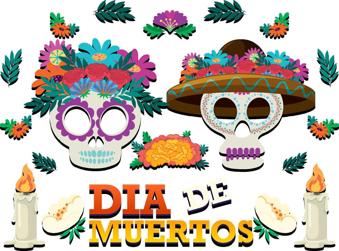 Day of the Dead logo design vector