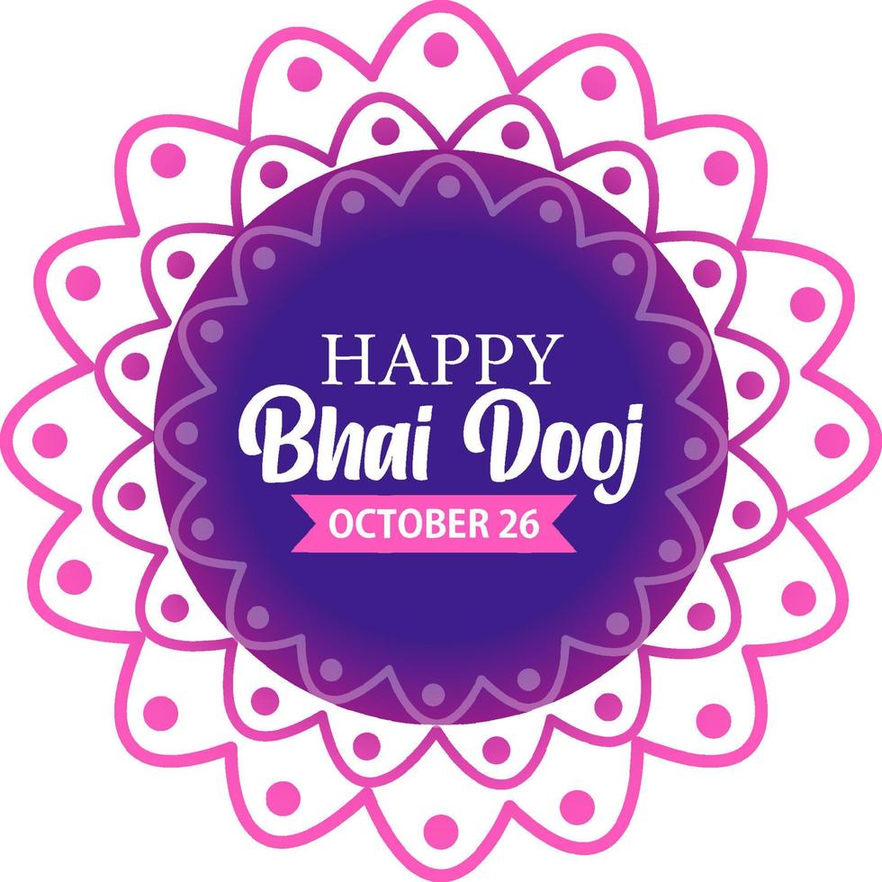 Happy Bhai Dooj Day Text Banner Design vector