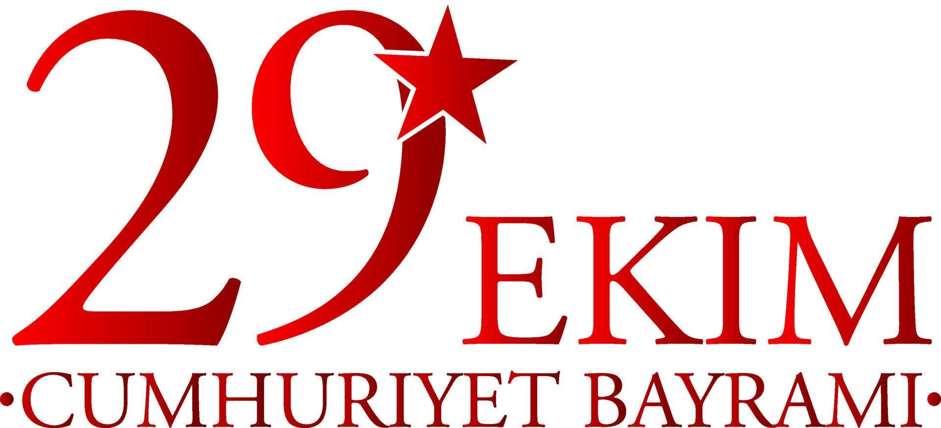 Republic Day of Turkey text design vector