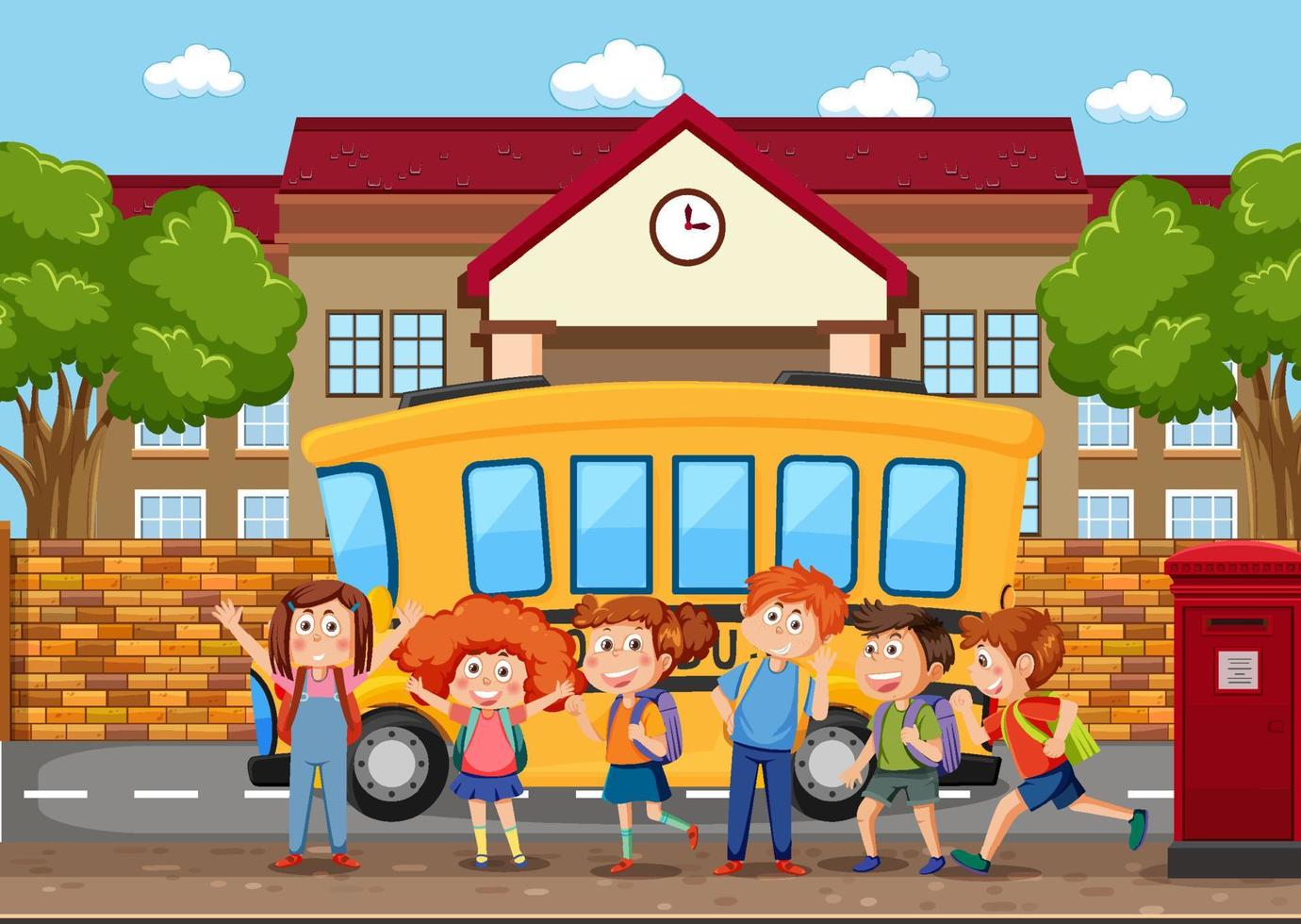 Happy children at school vector