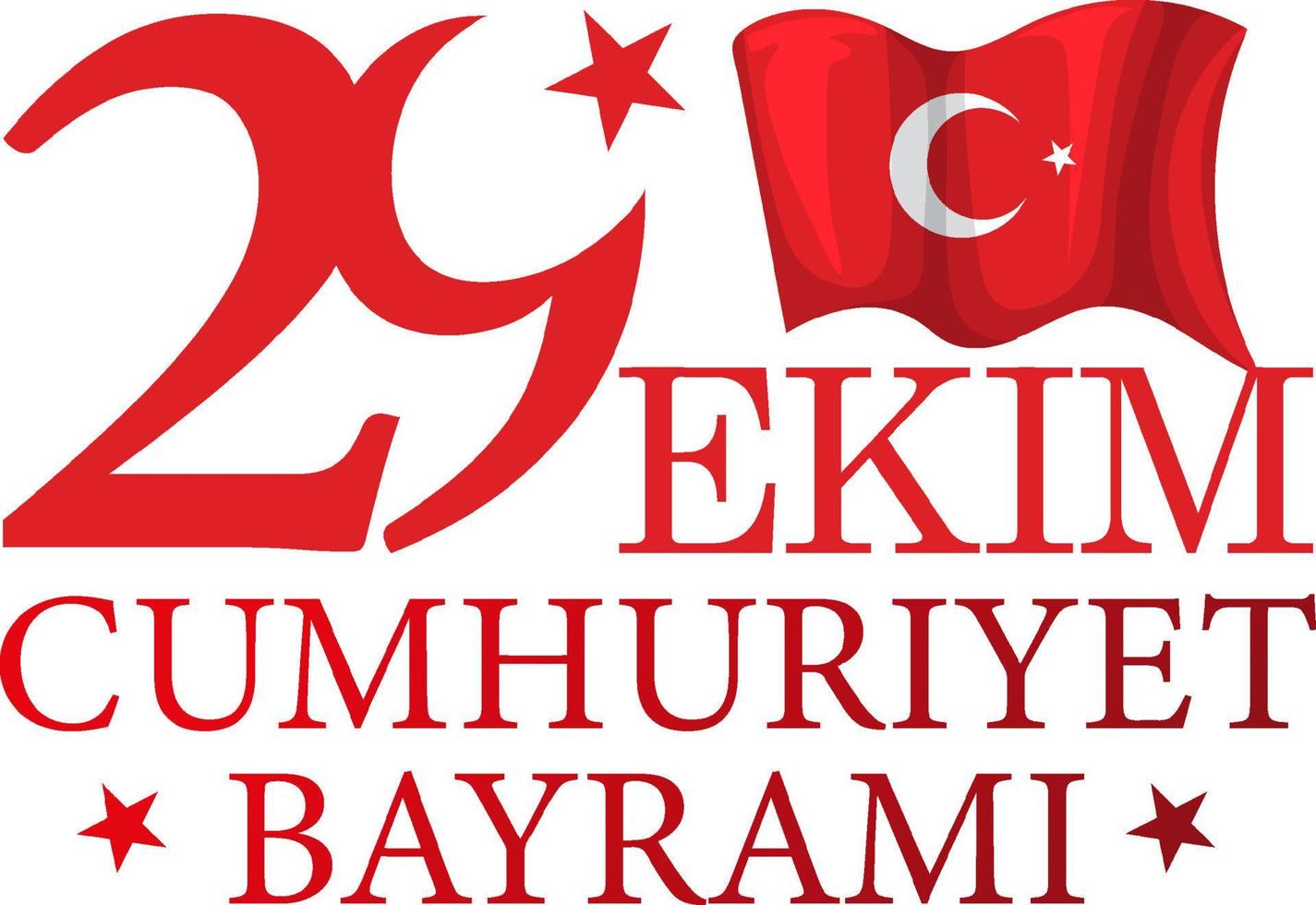Republic Day of Turkey text design vector