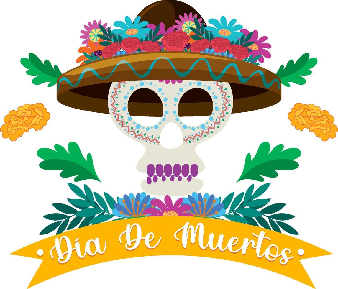 Day of the Dead logo design vector