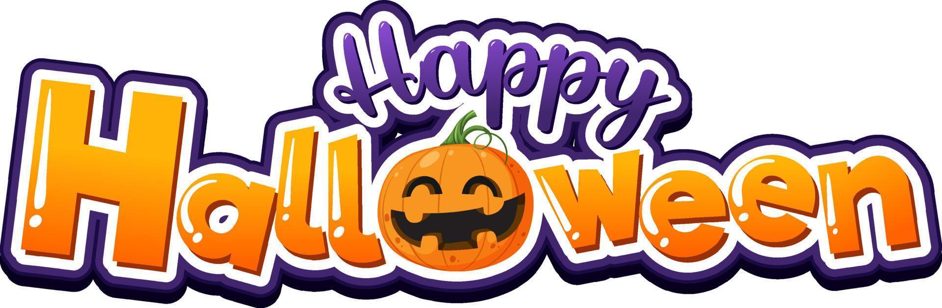 Happy halloween font logo vector