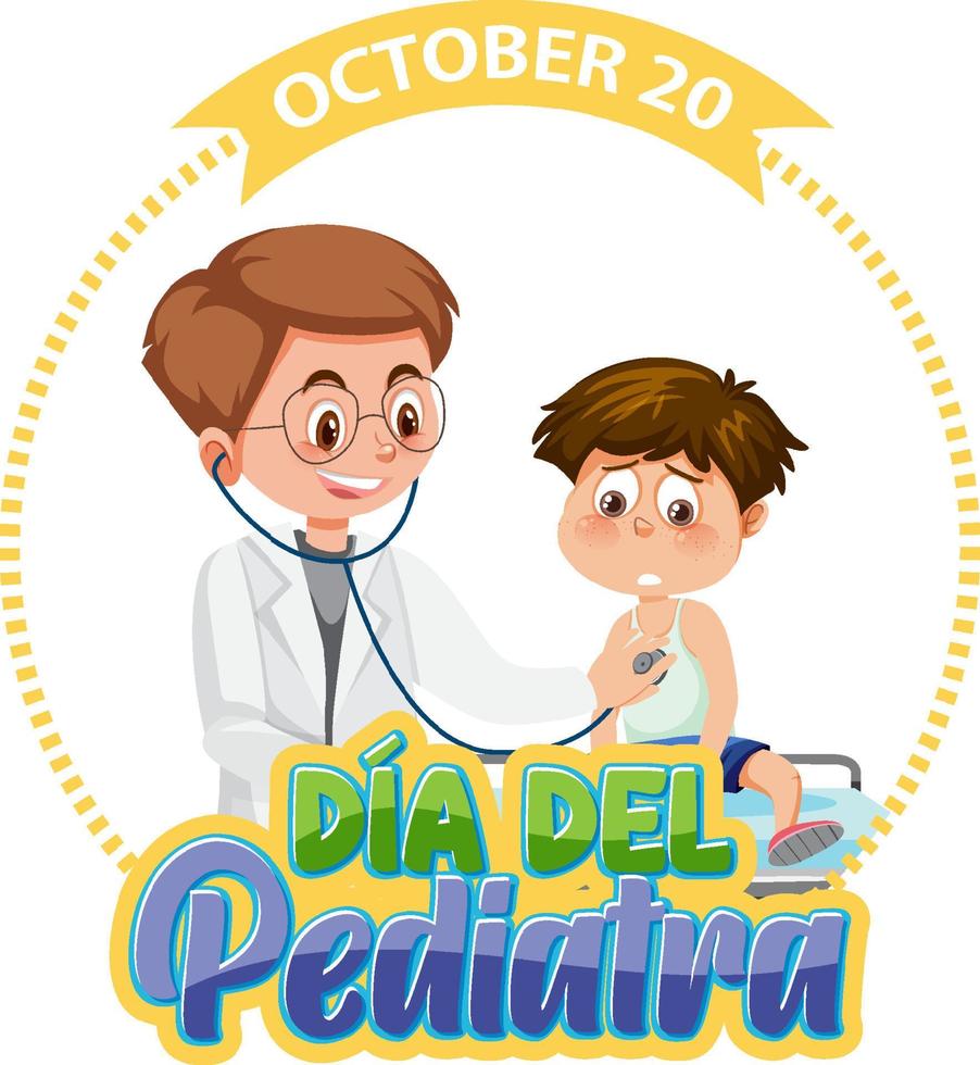 dia del pediatra texto con personaje de dibujos animados 12252380 Vector en  Vecteezy