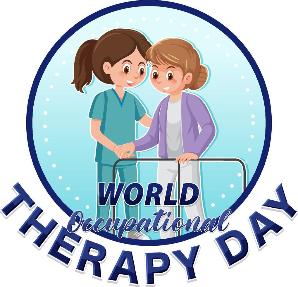 World occupational therapy day text banner design vector