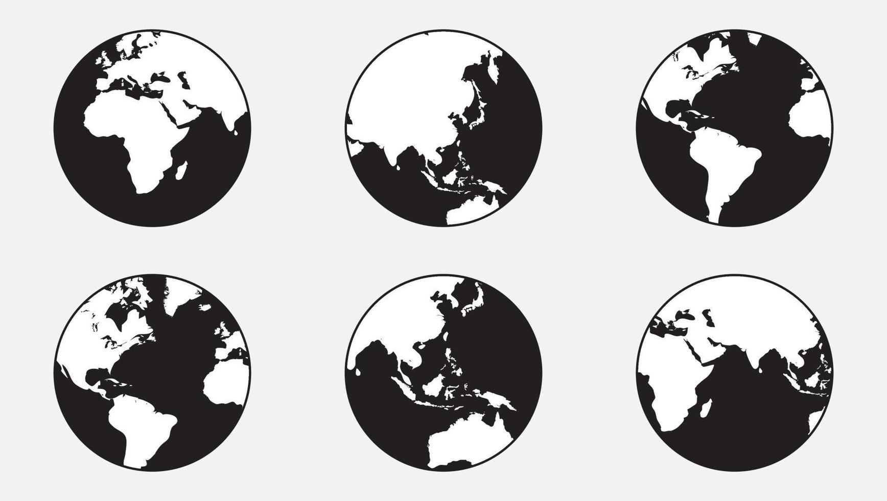 Set Of Globus Icons Vector illustration art