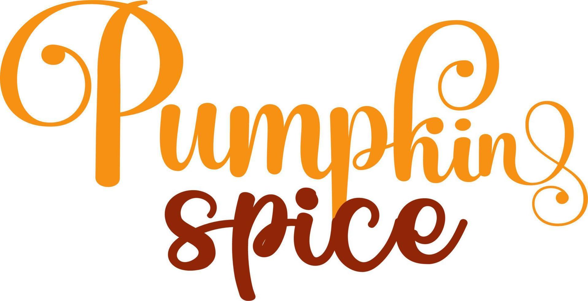 pumpkin spice halloween season typography calligraphy fall lettering design vector