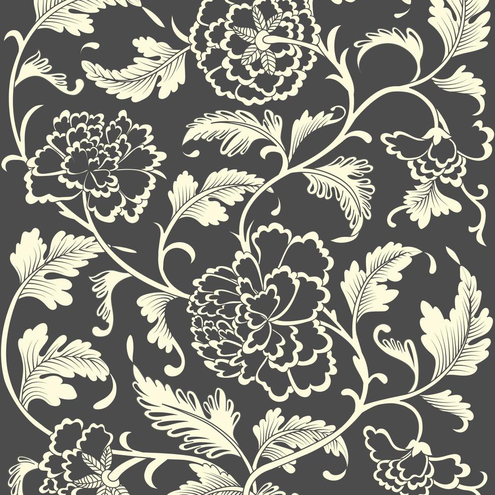 Ornamental colored antique floral pattern. Vector illustration