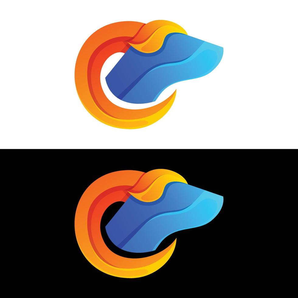 Vector logo illustration goat gradient colorful style