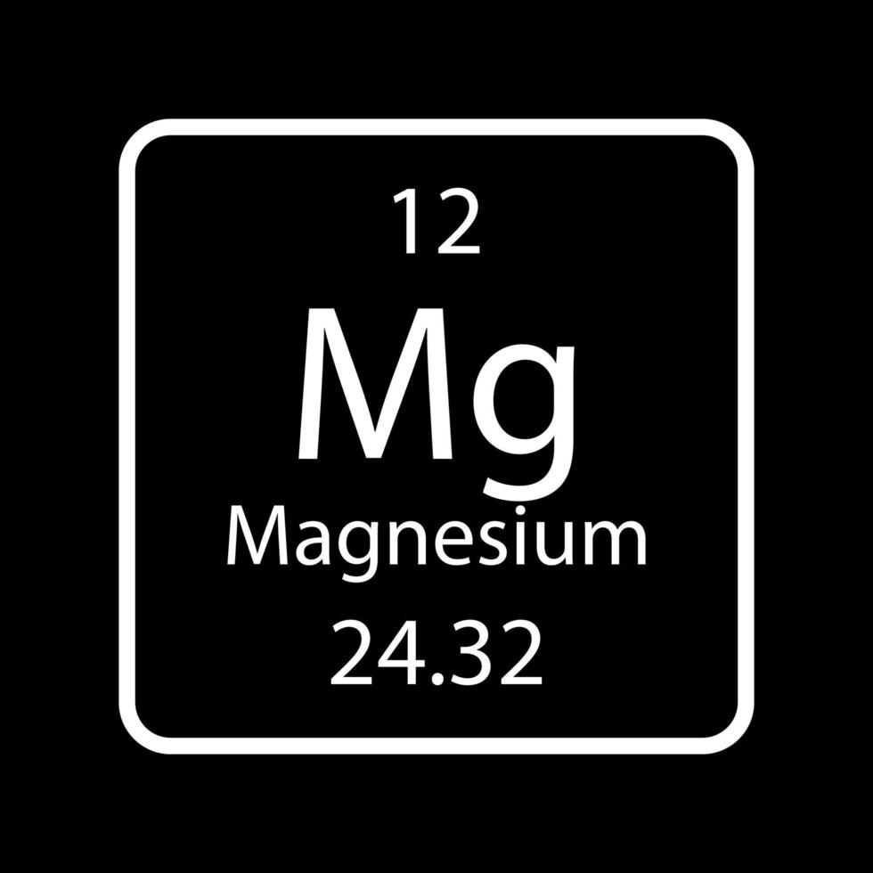 Magnesium symbol. Chemical element of the periodic table. Vector illustration.