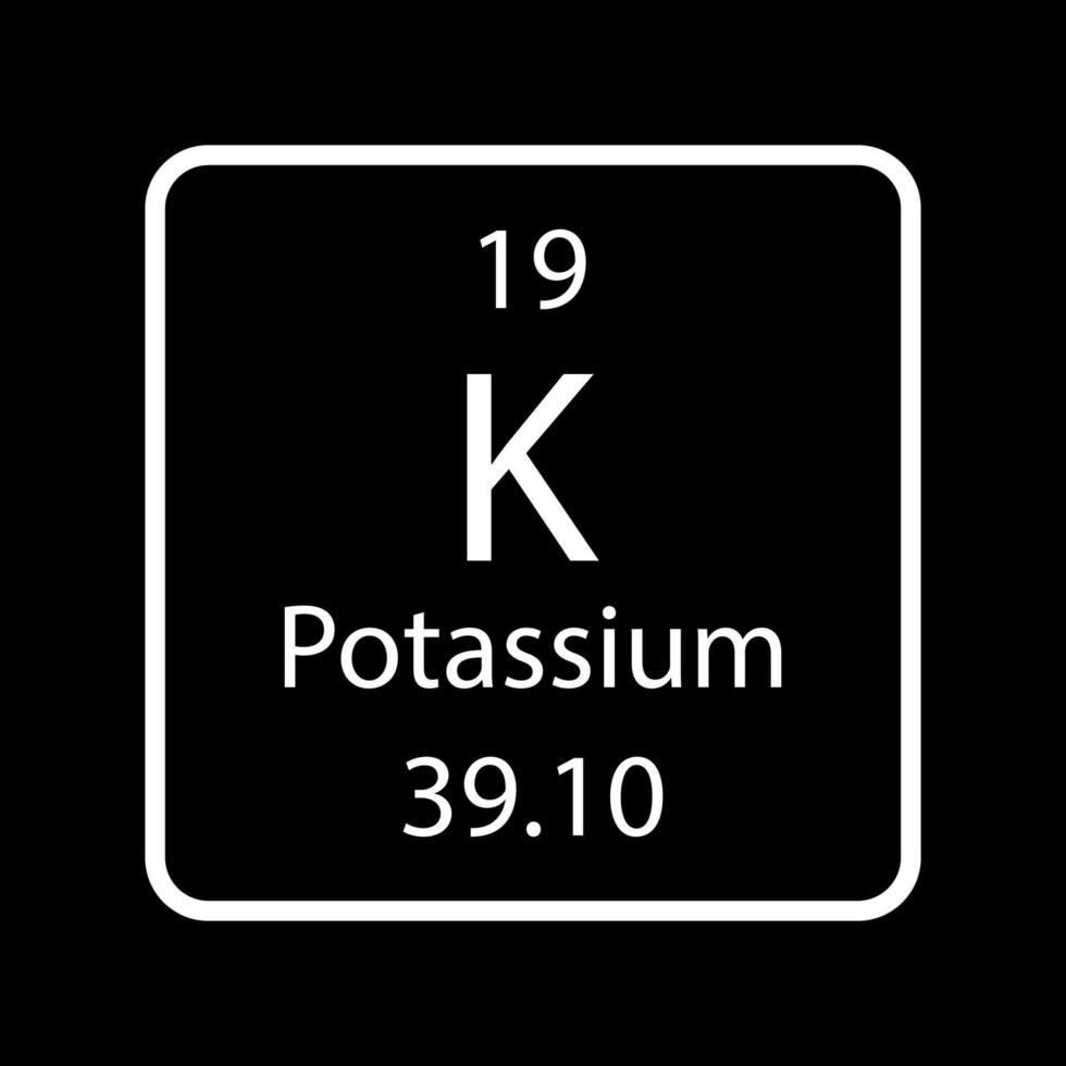 Potassium symbol. Chemical element of the periodic table. Vector illustration.
