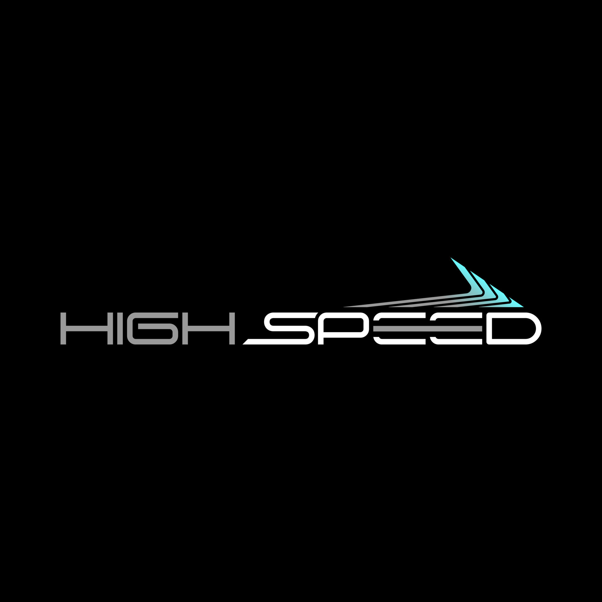 Simple and unique letter or word HIGH SPEED sport font with fast icon