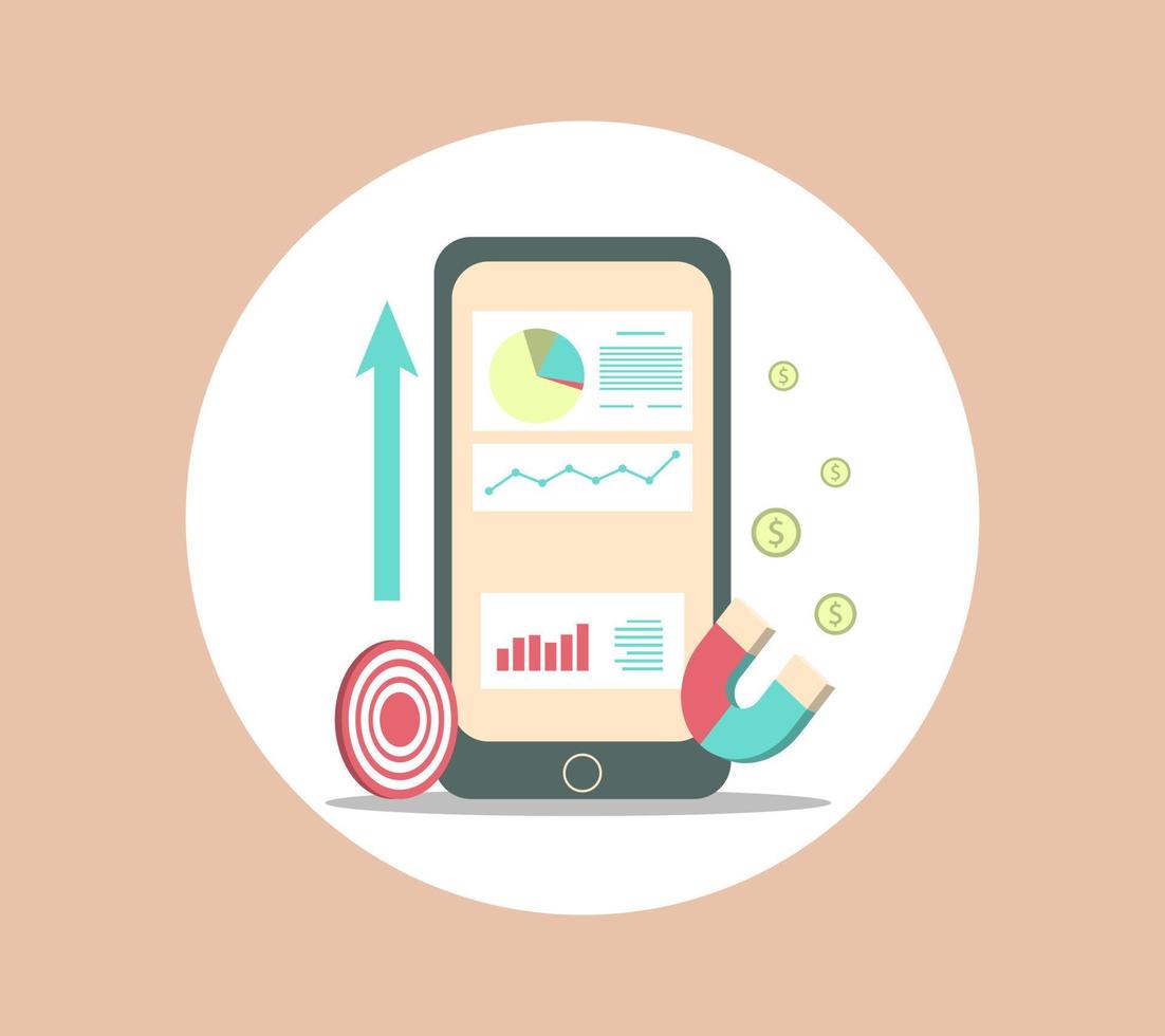 ILLUSTRATION OF DIGITAL GROWTH, make money online illustration, digital management vector
