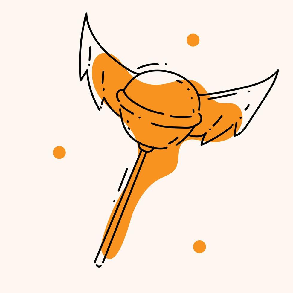 Illustration of a Halloween candy cane sticker with wings vector