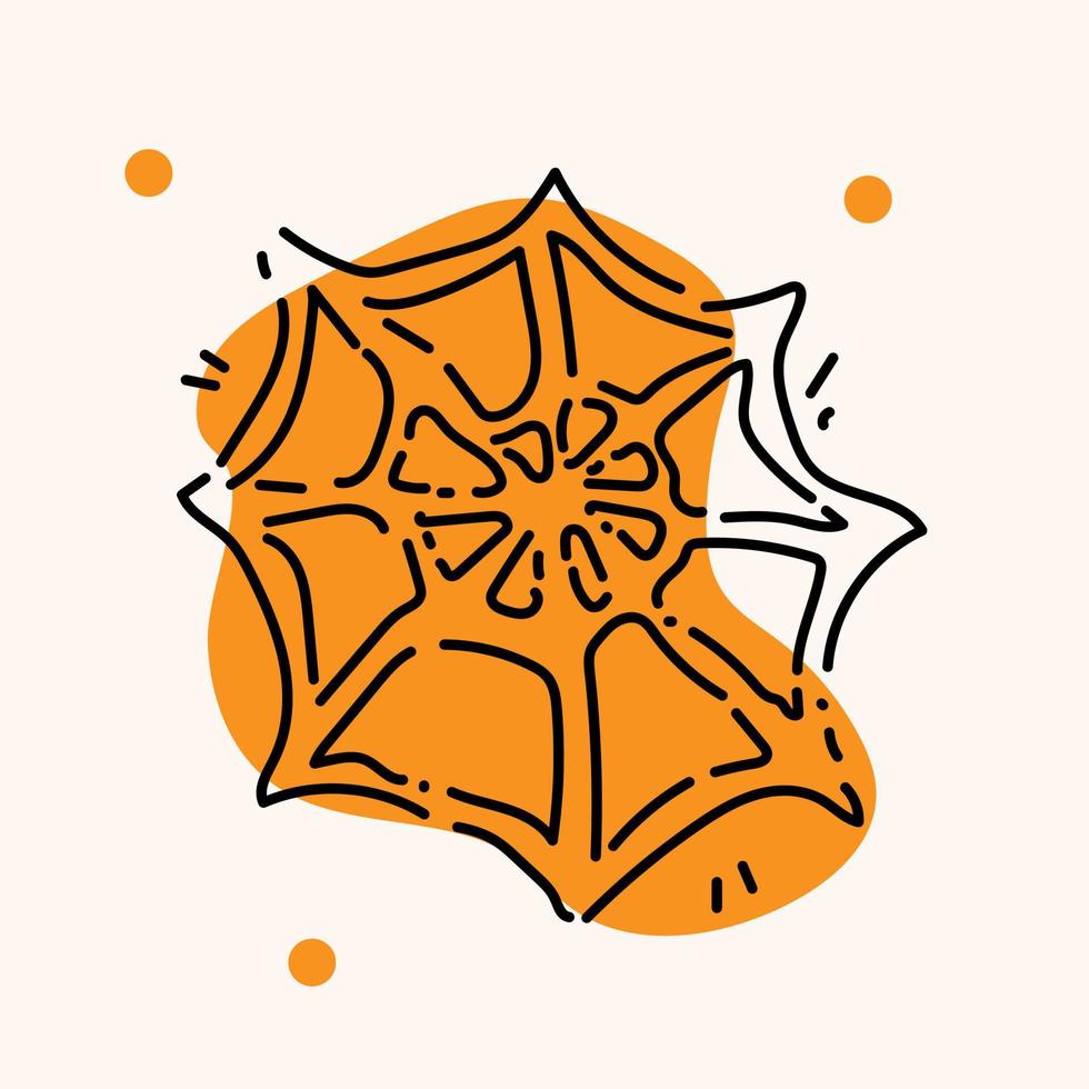 ilustración de una pegatina de telaraña para halloween vector