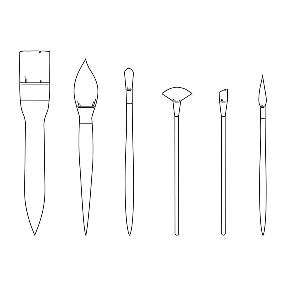 Isolated contour brush set for design vector