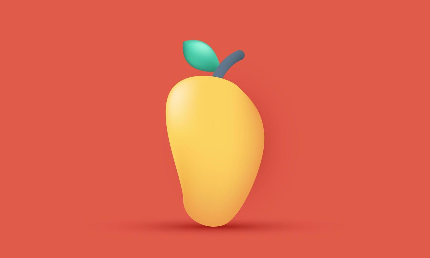 icono de fruta de comida de mango de vector realista único diseño 3d aislado en