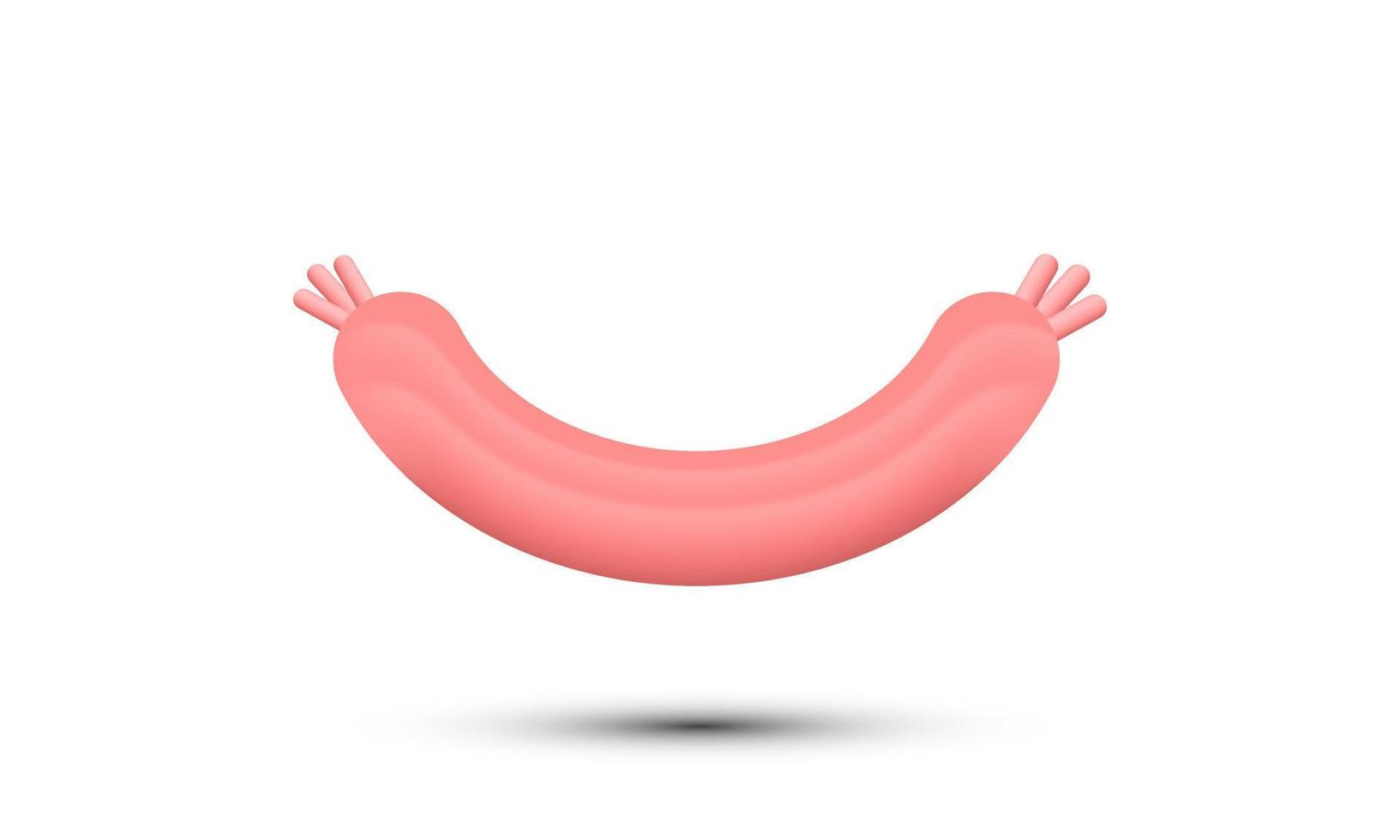 unique realistic cute grilled sausage icon 3d isolated on vector