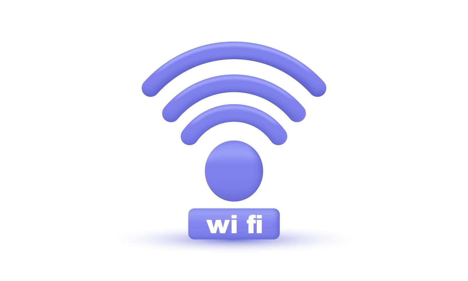 unique realistic wifi internet icon 3d isolated on vector