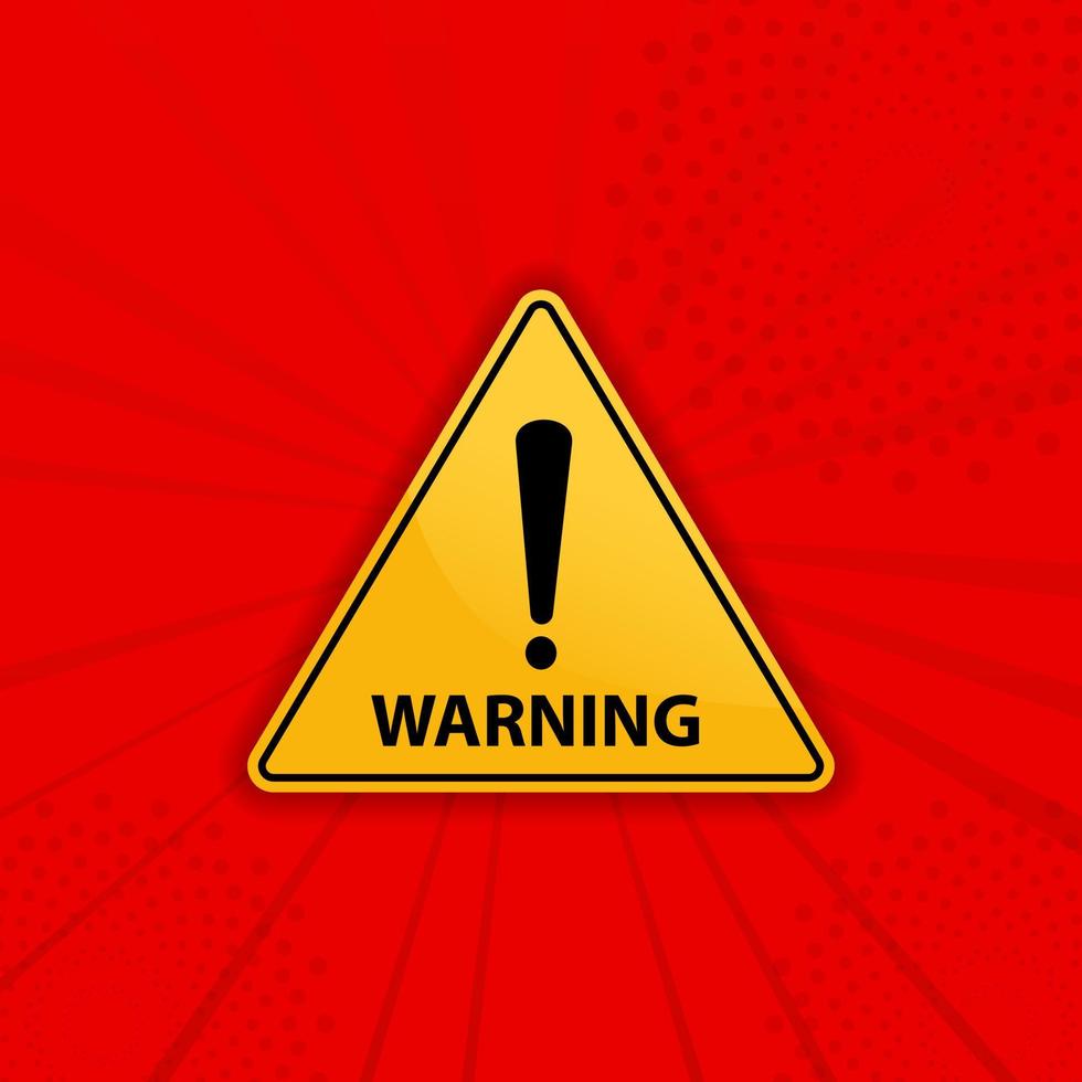 warning signs isolated red background vector