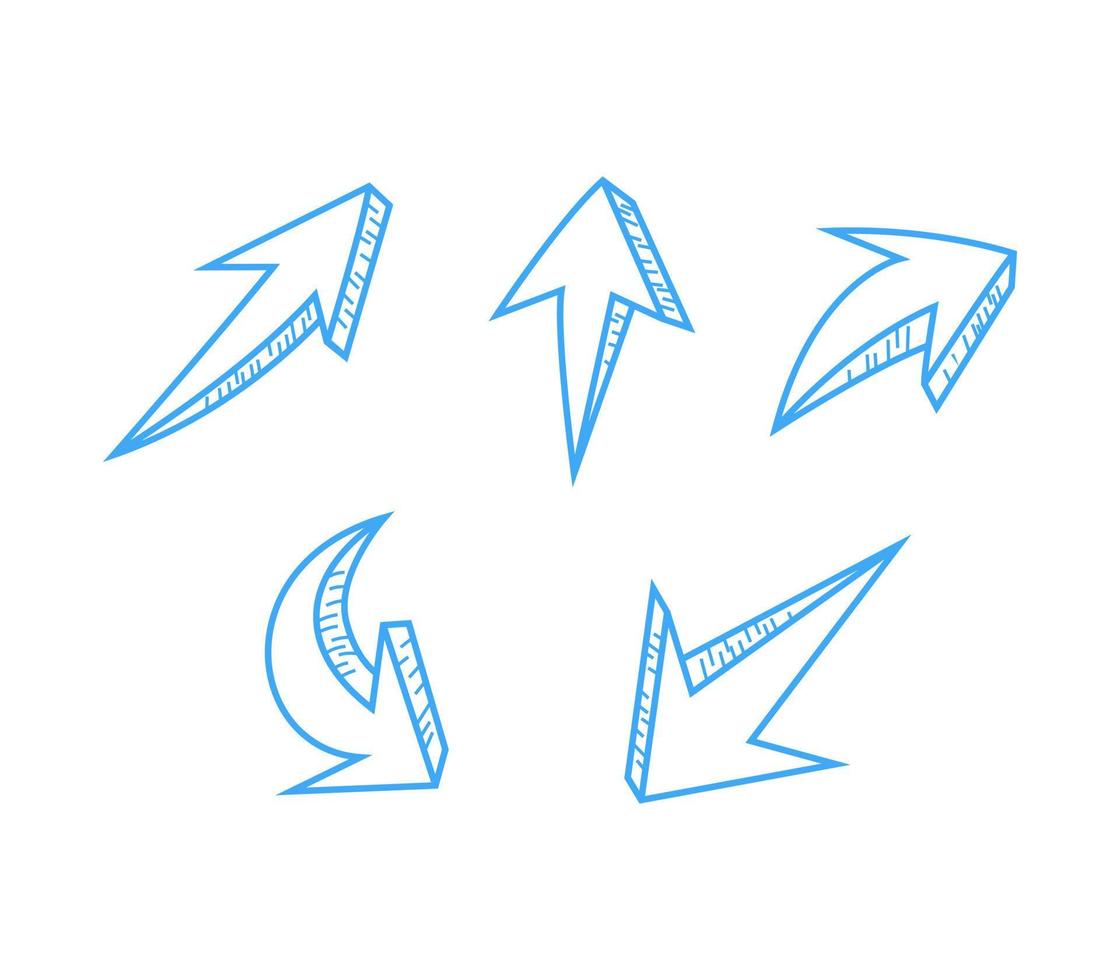 3d line arrow set collection vector