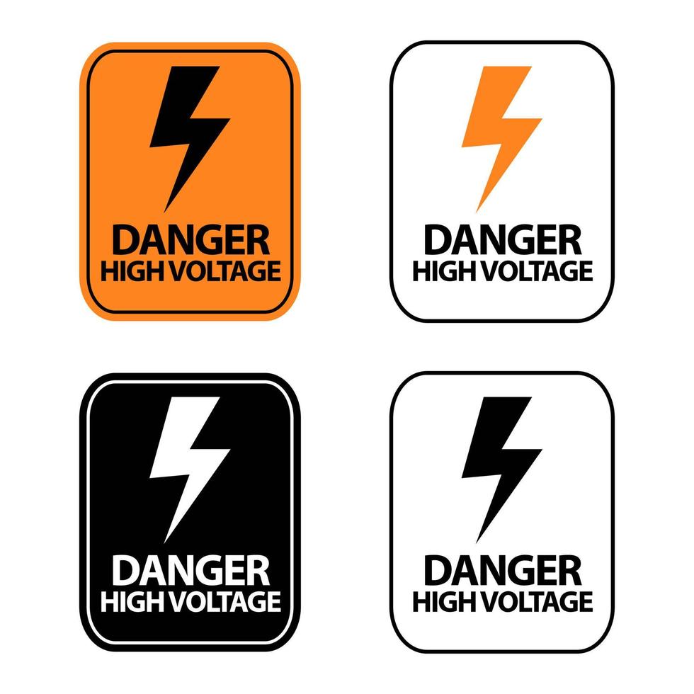 Danger high voltage sign board vector design