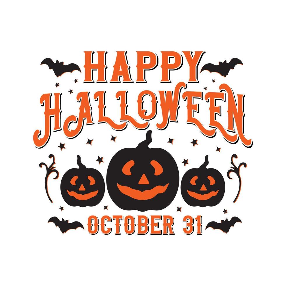Happy Halloween, Vintage Halloween SVG Design, Vector File