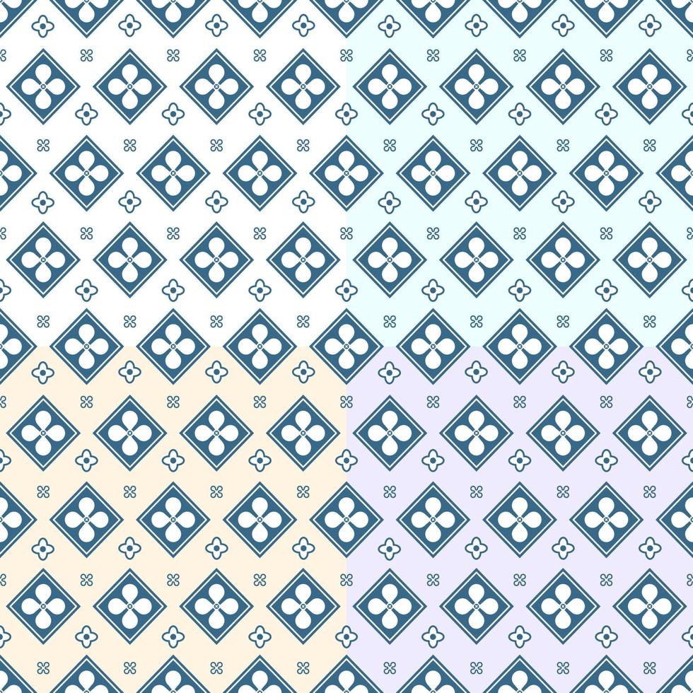 Seamless pattern in 4 color background. Texture for tile, scrapbooking, wrapping paper, textiles, home decor, fabric, wallpaper, background, carpet, clothing. Vector illustration.