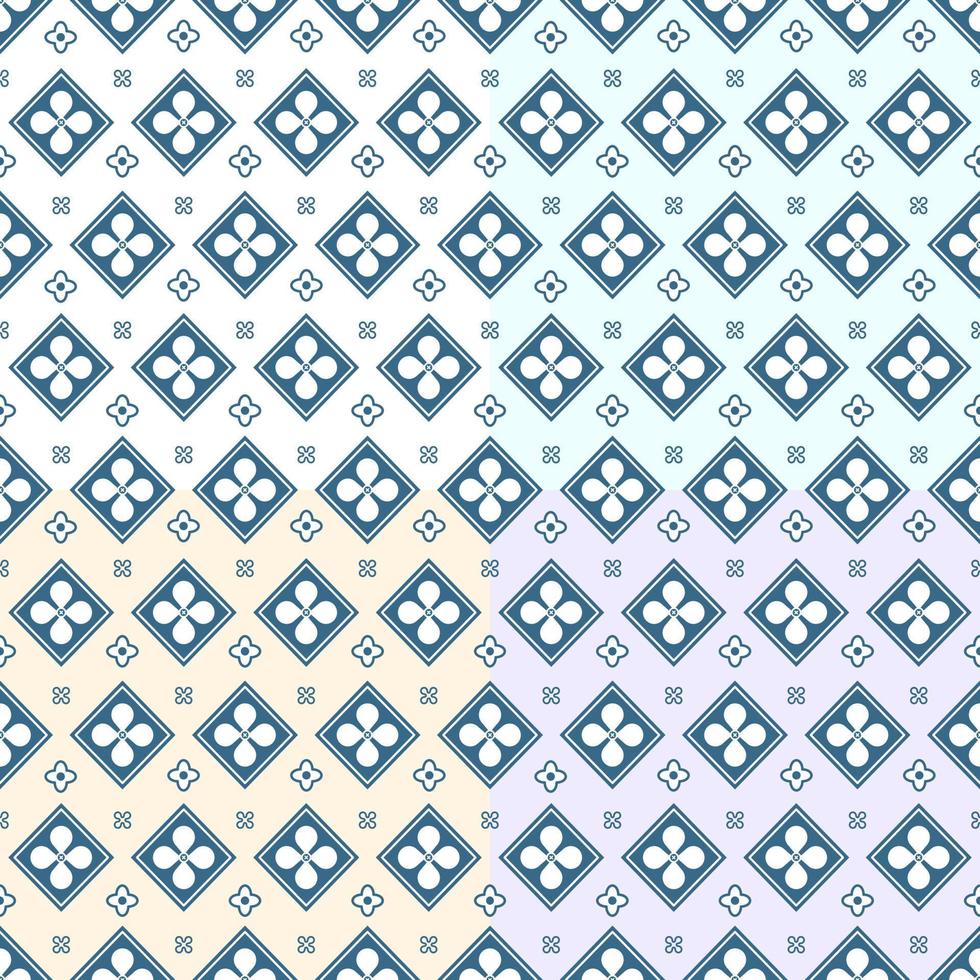 Seamless pattern in 4 color background. Texture for tile, scrapbooking, wrapping paper, textiles, home decor, fabric, wallpaper, background, carpet, clothing. Vector illustration.