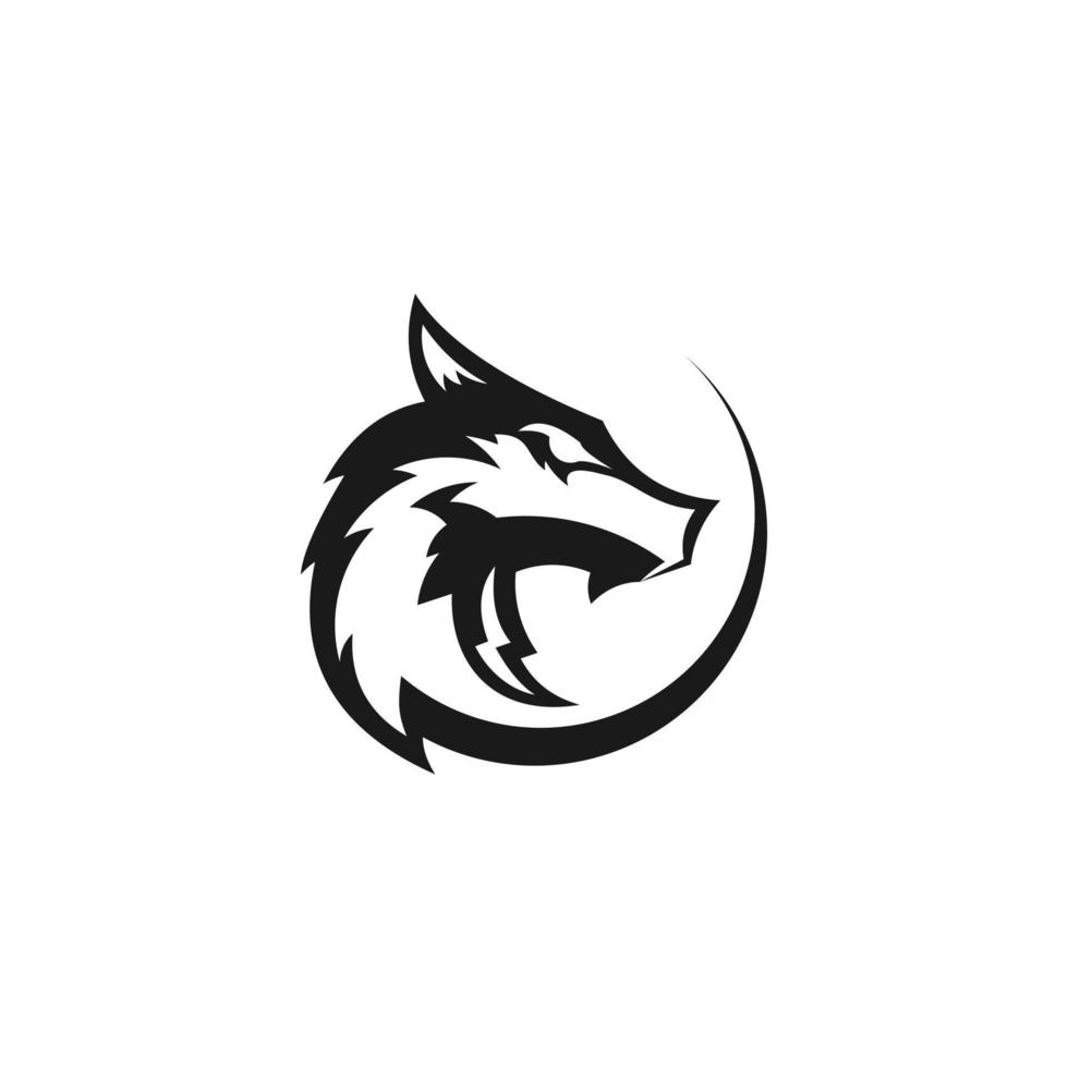 inspiración para el diseño del logotipo de cabeza de lobo vector