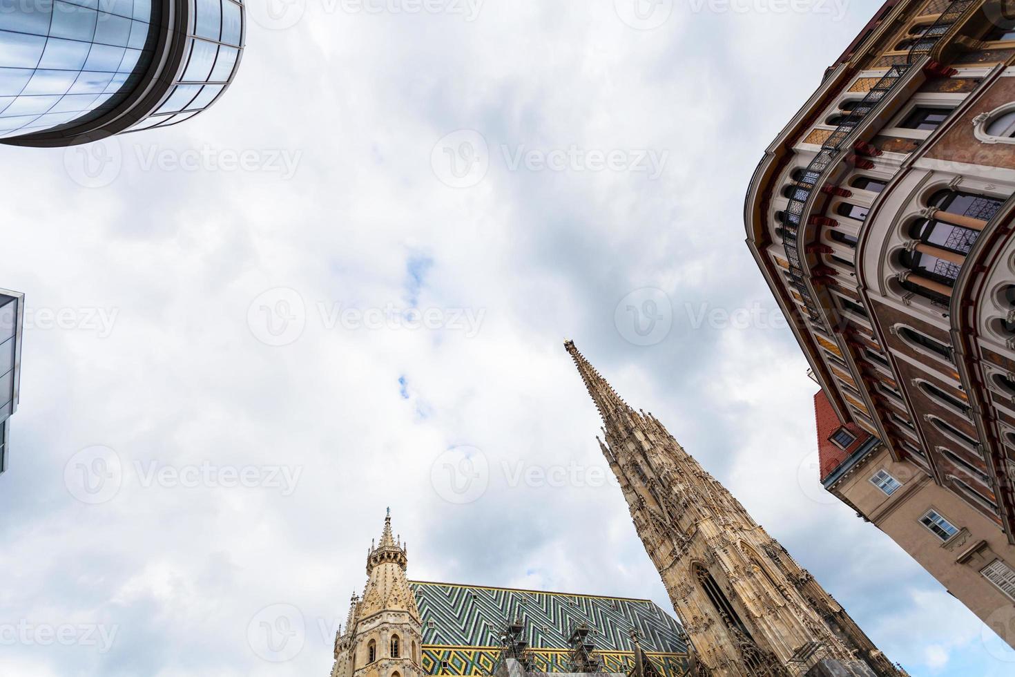 gray clouds over Stephansdom on Stephansplatz photo