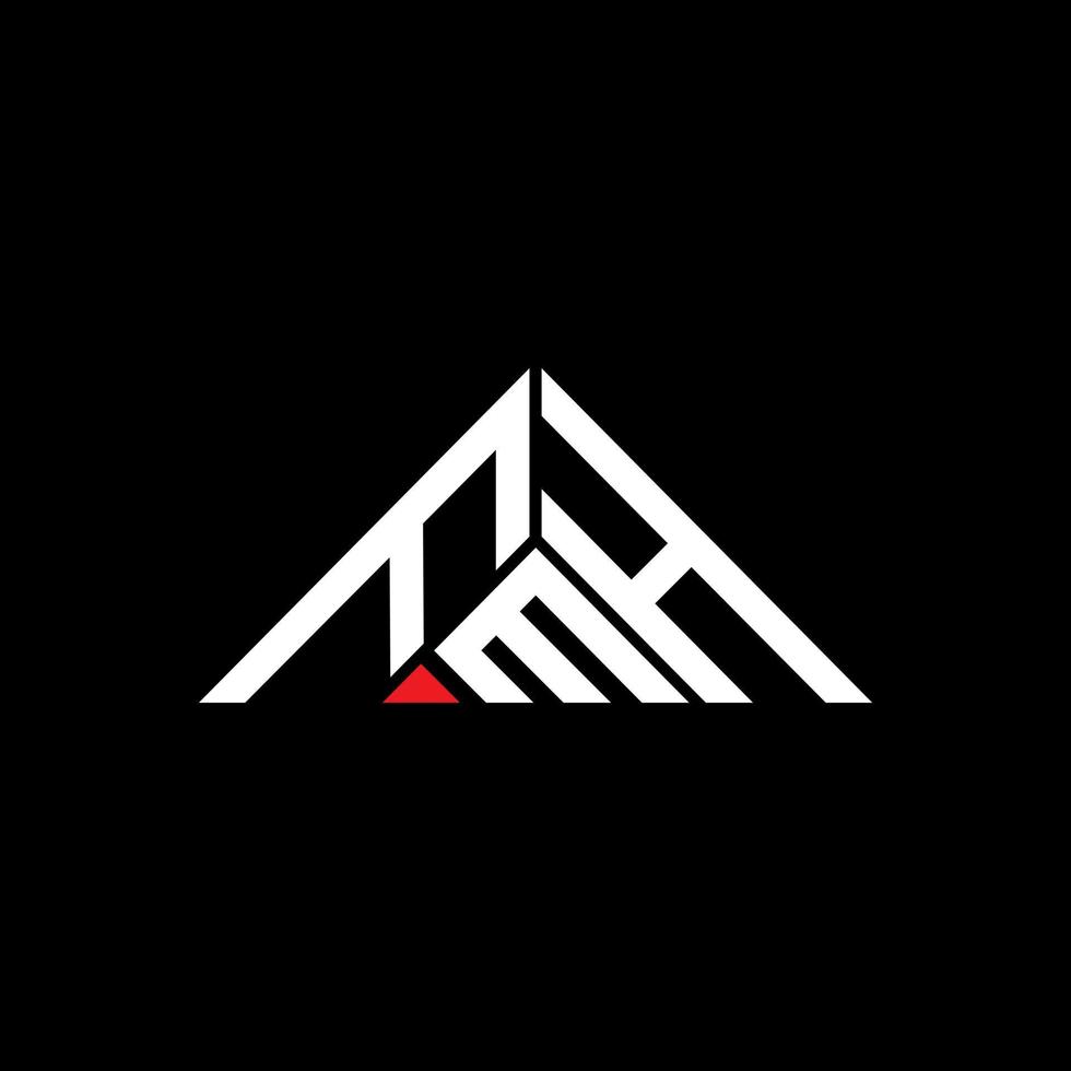 FMH letter logo creative design with vector graphic, FMH simple and modern logo in triangle shape.