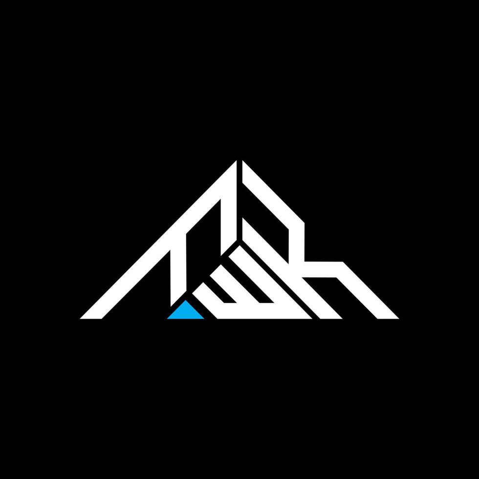 FWK letter logo creative design with vector graphic, FWK simple and modern logo in triangle shape.