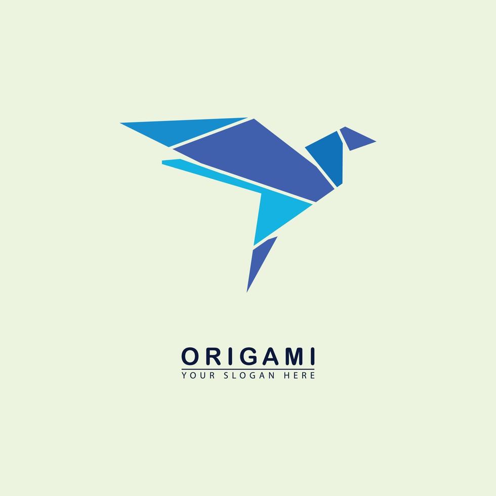 icono de logotipo de origami de pájaro abstracto vector