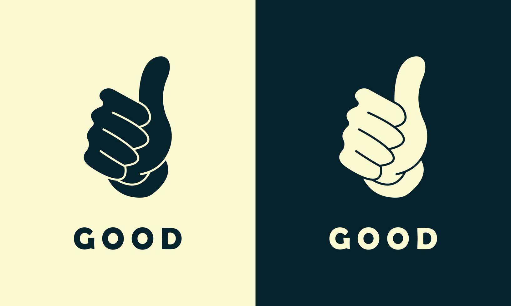 abstract good thumb logo icon vector
