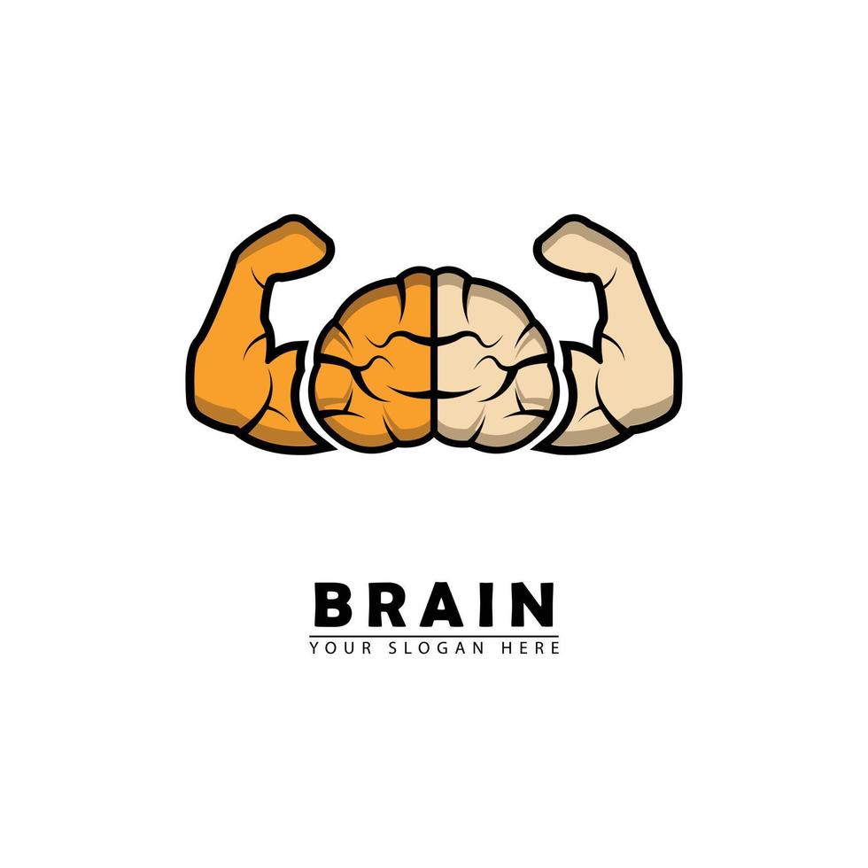 abstract strong brain logo icon vector