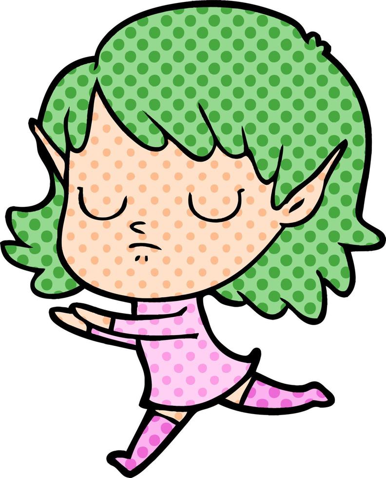 cartoon elf girl vector
