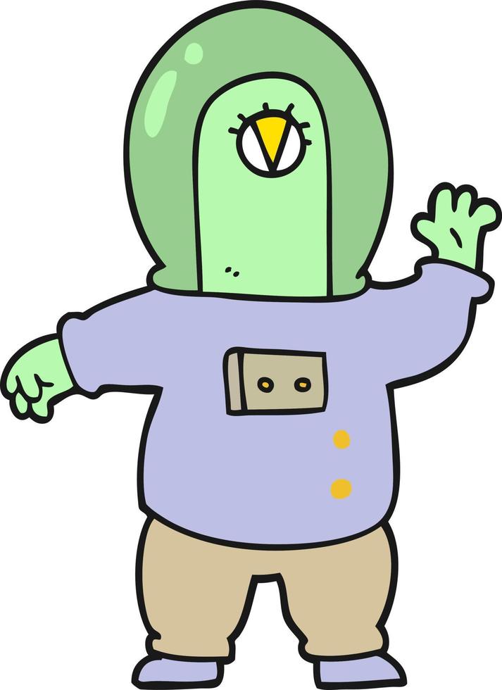 cartoon space alien vector