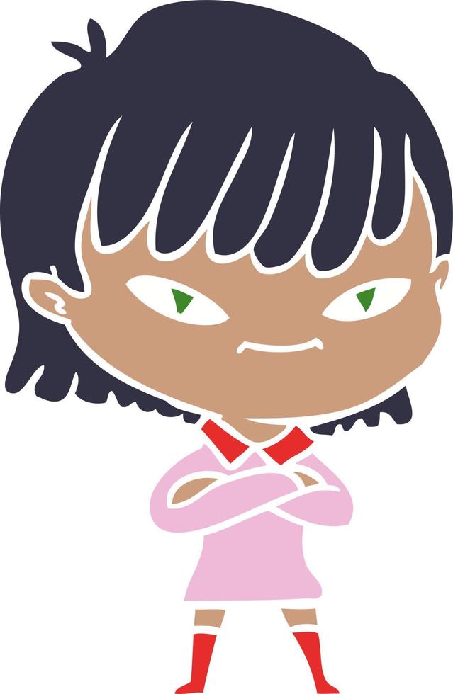flat color style cartoon woman vector