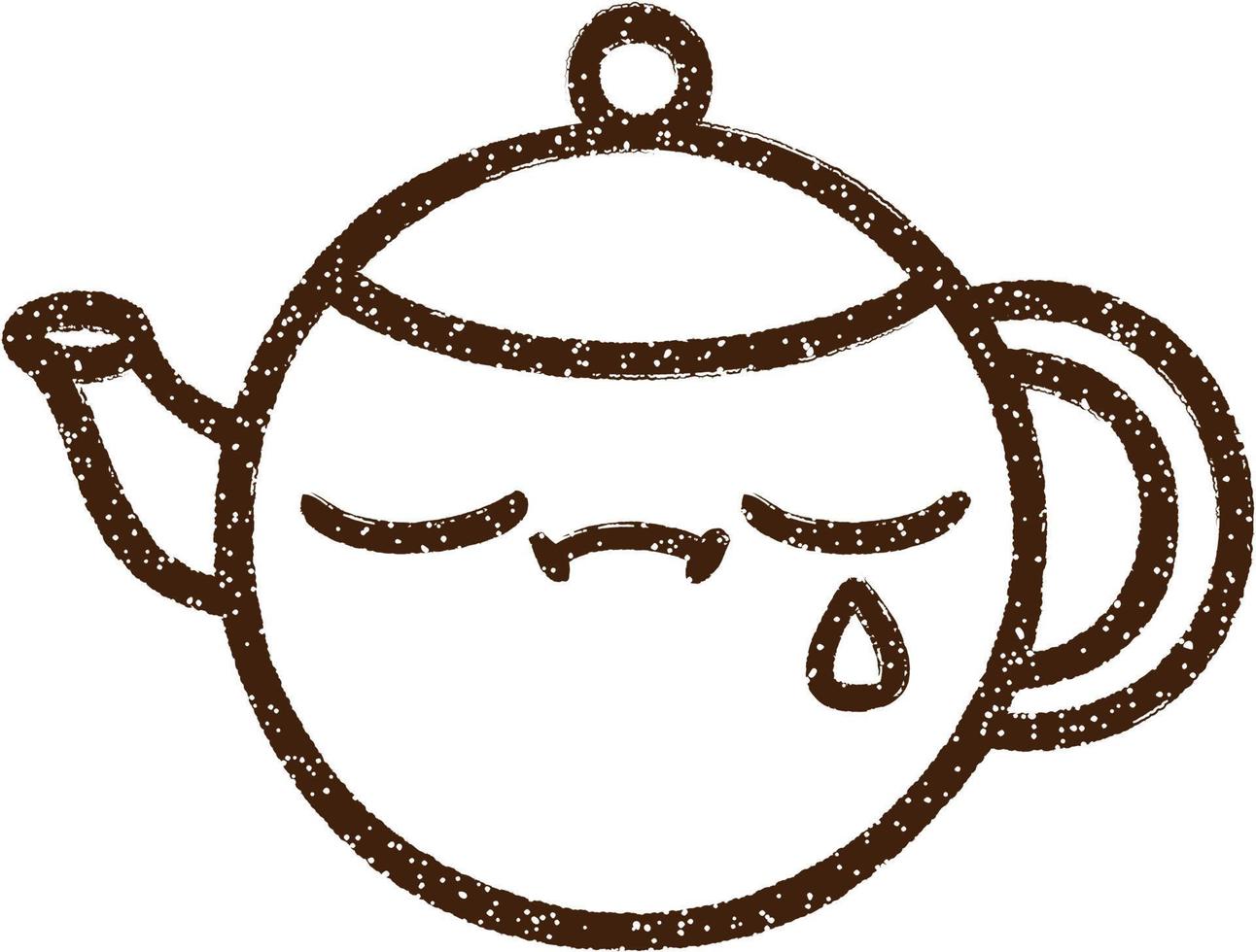 Crying Teapot Charcoal Drawing vector