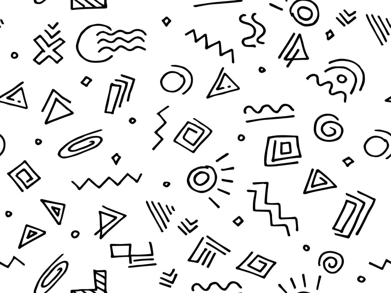 Vector doodle seamless template background. memphis style. design elements  for your project