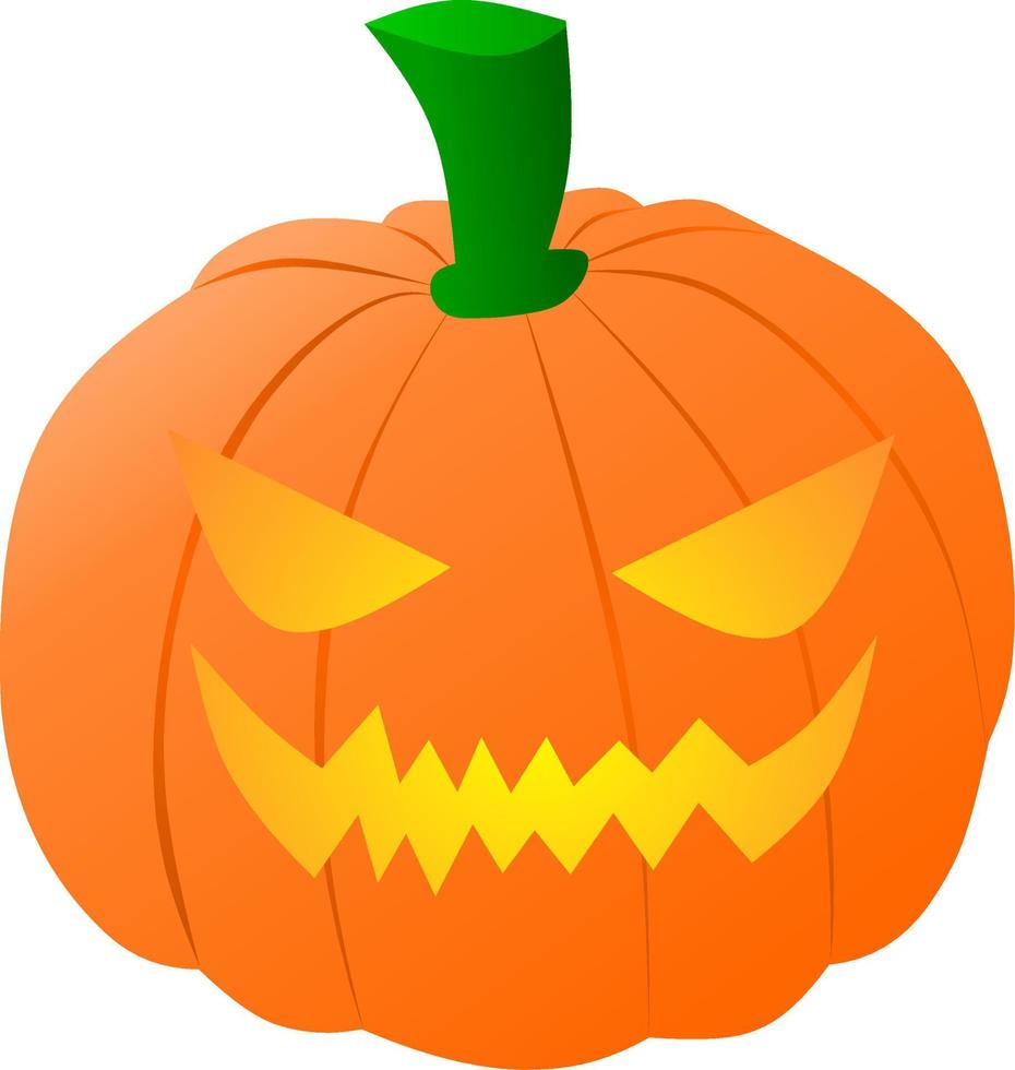 Glow spooky pumpkin for logo, icon, symbol, halloween, design or trick or treat vector