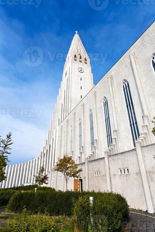 side view of Hallgrimskirkja Church in Reykjavik photo