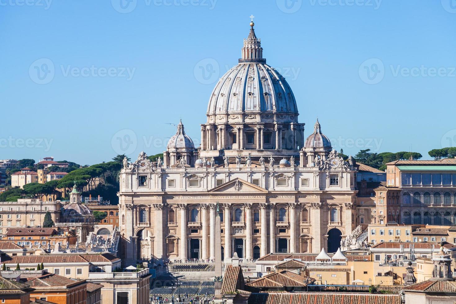 Papal Basilica of St Peter and square in Vatican photo