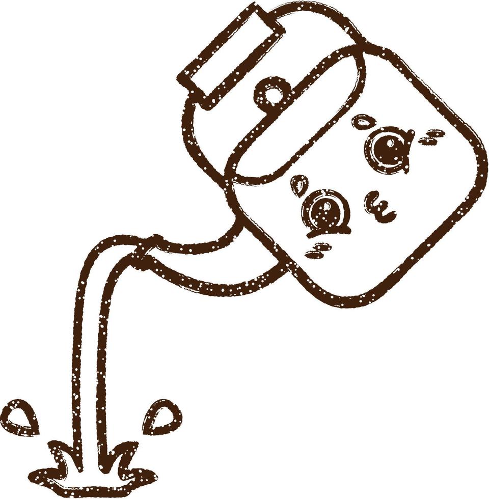 Pouring Kettle Charcoal Drawing vector